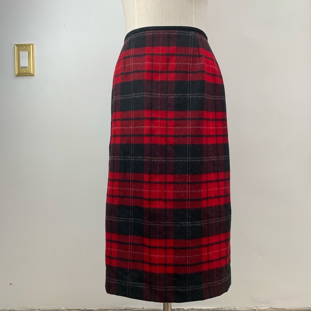 Wool Plaid Skirt